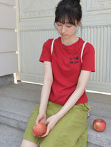 アップルTシャツ - レッド
