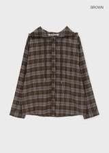 [MADE] Demodet Napping Checkered Hooded Shirt