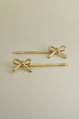 Simi ribbon hair pin (Gold / Select side) 