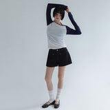 [Antique] Boat Neck See-Through Raglan Long-Sleeve T-Shirt - 3 Colors