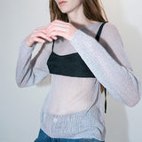 Glittering sheer knit silver