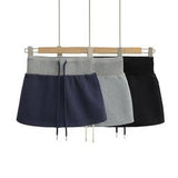 Contrast String Waist Mini Skirt 231809644