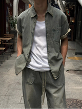 [S/S]ルーズフィットUネック半袖Tシャツ(4color)