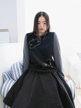 NEEDLEWORK LONG SLEEVE T (BLACK)