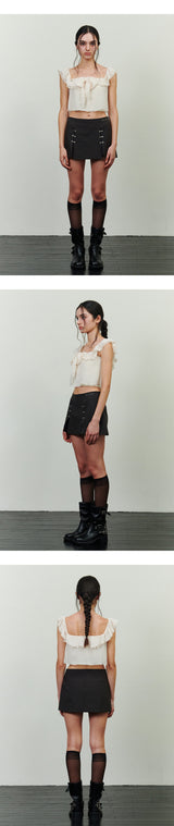 ROSALIE FRILL TOP cream