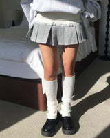 Lace pleated skirt