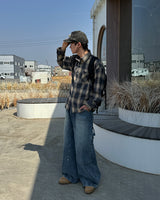 セッドチェックシャツ(Brown)