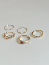 [5 set] Bold Twist Ring Set 