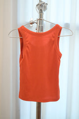 ベーシック リブ スリーブレス (Orange)