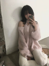 Fur V-neck muffler set