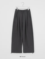 26SS★ [BAONHAUS]ヘディネンピンタックバンディングワイドトレーニングパンツ
