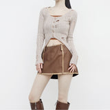 Swanne Damage Cardigan + Cropped Sleeveless Set