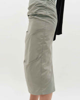 Draped Long Skirt _ GREY