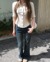 Lowrise chic boots cut pants
