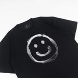 FAITH FADE Chaotic Life - Smiley Metal Liquid Oversized Tee (Black)
