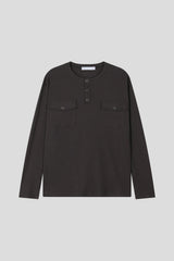 スナップヘンリーロングスリーブTシャツ (3color) (No.1010)