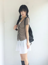 Shirring Flared Dress