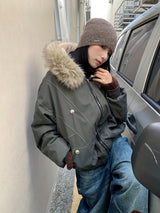 Grand Fur Hoodie Zip-Up Parka Jacket