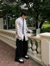No.0860 soft check light over SHIRT (3color)