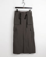 Abe nylon string cargo back banding long skirt