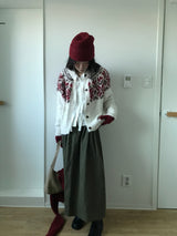 Roselle Heart Snowflake Cardigan (2color)