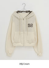Ginpo Brushed Two-Way Check Color Matching Hood Zip-Up
