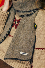 Stitch Wool Muffler [Gray]