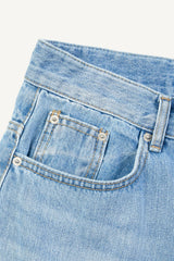 Air Blue Washed Denim Bermuda Pants
