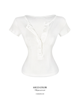 Soft Rib Button Top (4color)
