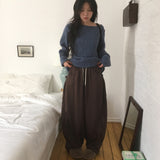 Benky ビッグポケットワイドバルーンスウェットパンツ