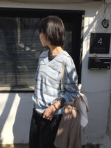 Mono Stripe V-Neck Knit (3color)