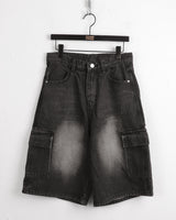[4color] Tishan Cargo Bermuda Half Denim Short Pants