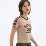 1990スターバースト トラック クロップ Tシャツ(5color)