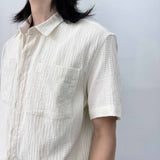 Muted Oat Crinkle Short Sleeve Shirt