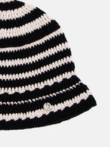 Stripe Cotton beanie-Black