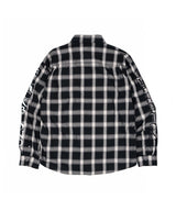 BBDエンシェントロゴピアシングチェックシャツ (Black)