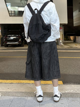 [Linen] カーペンダーバンディングバミューダパンツ