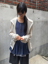 Sunkey Button Frill Layered Sleeveless