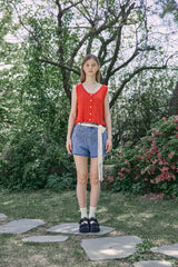 FRILL PUNCHING KNIT VEST (2 COLORS)