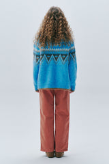 Atelier Jacquard Knit Cardigan [Blue]