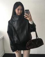 ハイネックレザージャケット