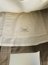 Corduroy simple line bag - khaki gray