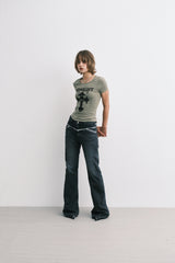 クロスTシャツ (khaki)