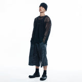 Cut Off Net Knit - BLACK
