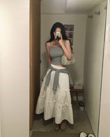 [MADE] Whisper, frill long skirt