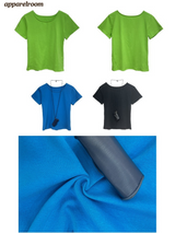 Color Back Strap Round Short Sleeve T-shirt
