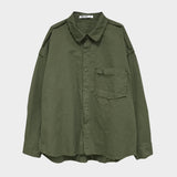 grunge plain shirt_khaki