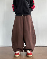Brown Curved Denim Pants