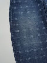 (UNISEX) Check Wide Denim Pants