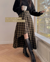 【MADE】 Checked long skirt